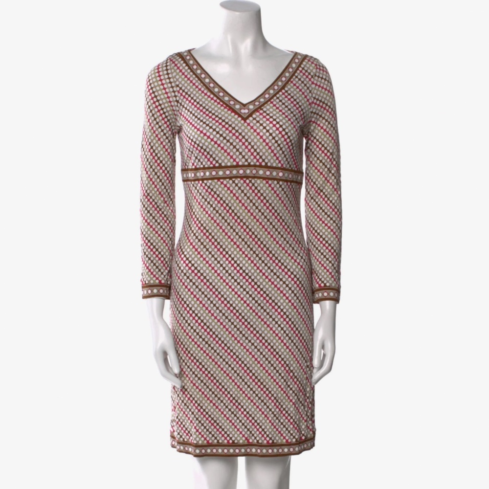 Michael Kors pattern 00s rayon 3/4 sleeve dress